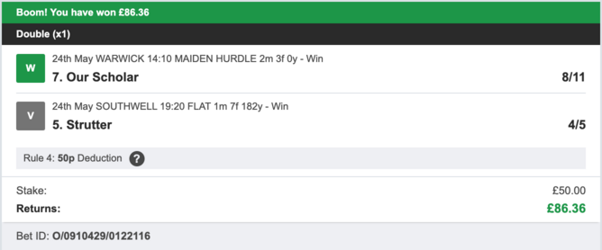 Billy's Bets - Winner - 24/05/2023